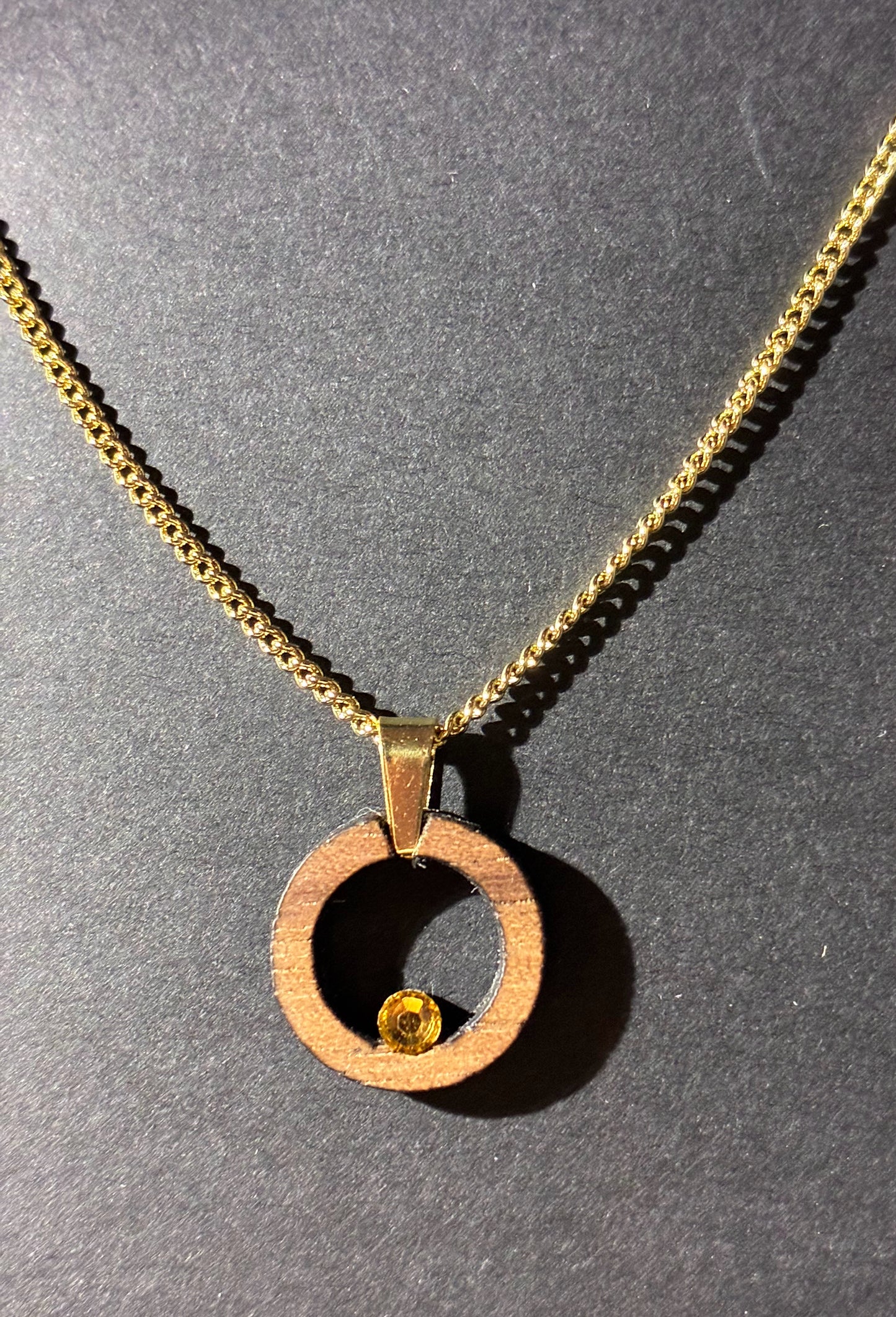 Walnuss Ring mit Collana Halskette