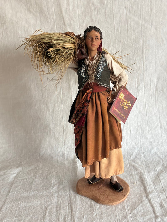 Frau mit Grasbüschel 30 cm Particolare