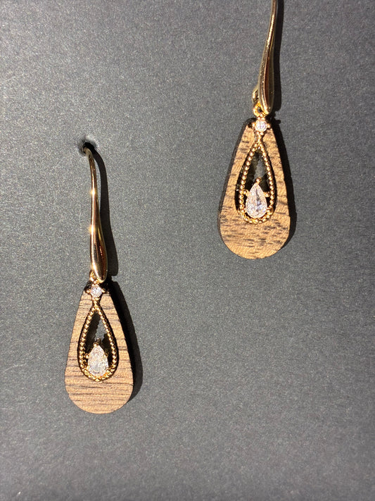 Walnuss Schmucktropfen Ohrringe