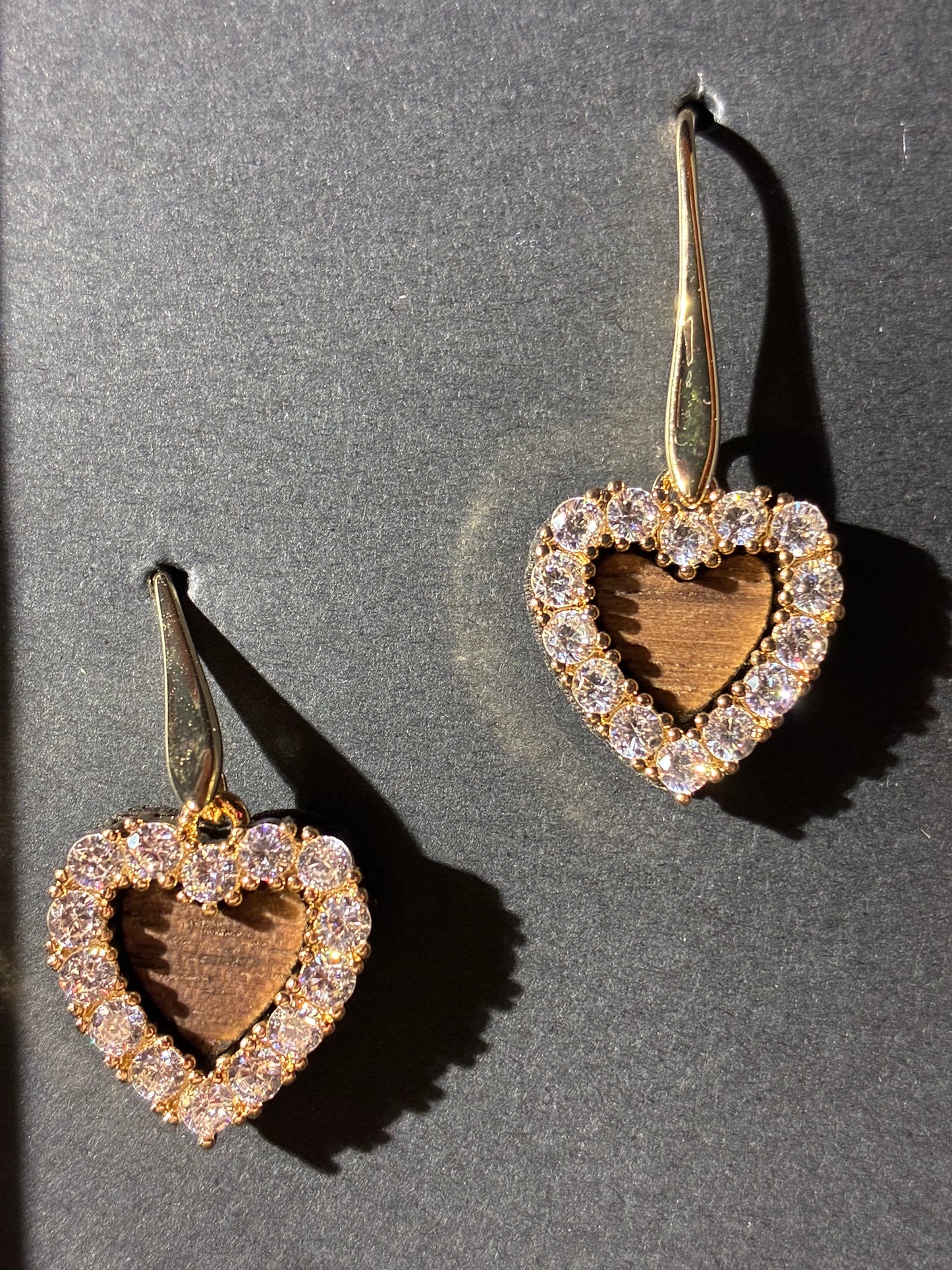 Walnuss Herzkranz Ohrringe