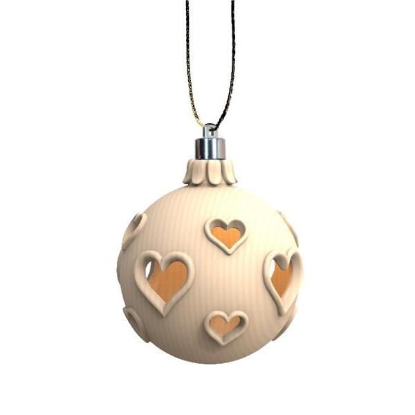 Weihnachtskugel Herz LED