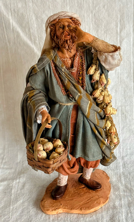Knoblauch- und Chiliverkäufer 18 cm Particolare