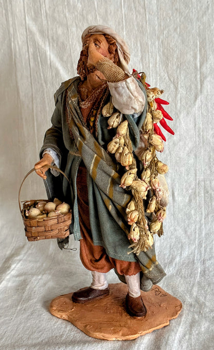 Knoblauch- und Chiliverkäufer 18 cm Particolare