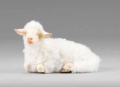 Schaf liegend mit Wolle Heide Nr. W36104